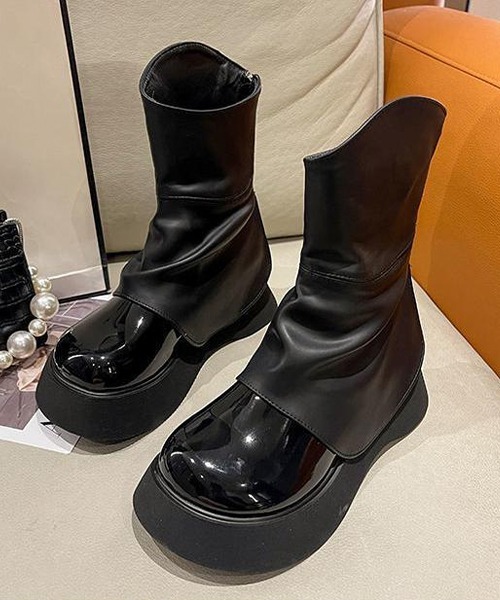 c.u.l(シーユーエル)の「厚底 軽量 ボリュームバックジップブーツ culs73(ブーツ・レディース・ブラック・38/39/40/37/36)」の3枚目の写真