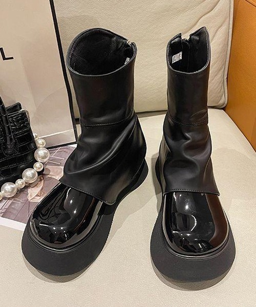 c.u.l(シーユーエル)の「厚底 軽量 ボリュームバックジップブーツ culs73(ブーツ・レディース・ブラック・38/39/40/37/36)」の4枚目の写真