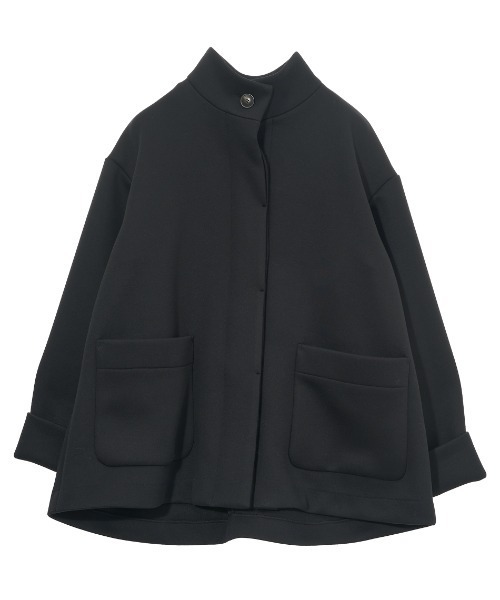 MICA&DEAL 黒 スタンドカラーポンチョコート