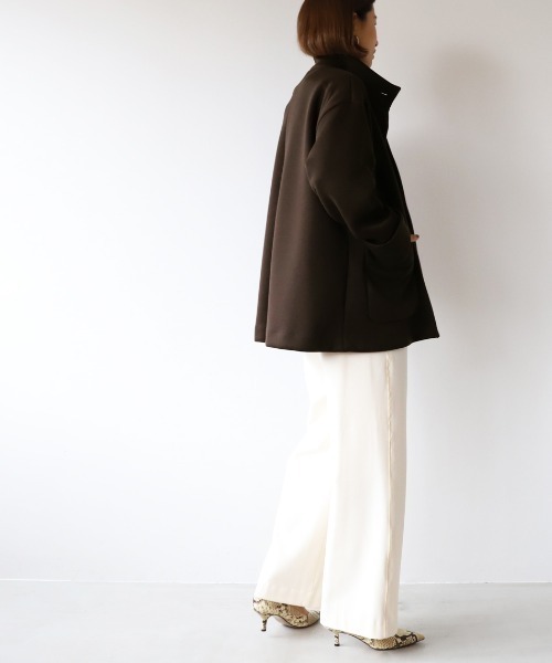 MICA&DEAL（マイカ＆ディール）の「スタンドカラーフライフロントコート（ステンカラーコート・レディース・ブラウン/ベージュ/ブラック・FREE）」の16枚目の写真