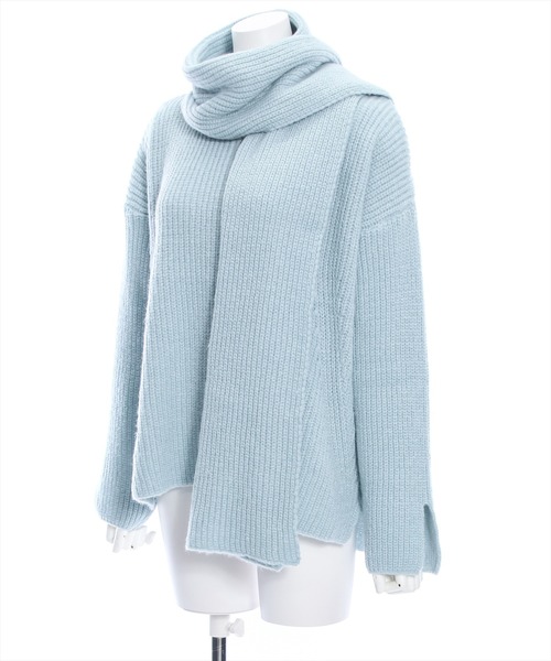 clear(クリア)の「マフラー付きニットトップス≪STAY MOTION≫(ニット/セーター・レディース・ライトブルー/アイボリー/ピンク・F)」の5枚目の写真
