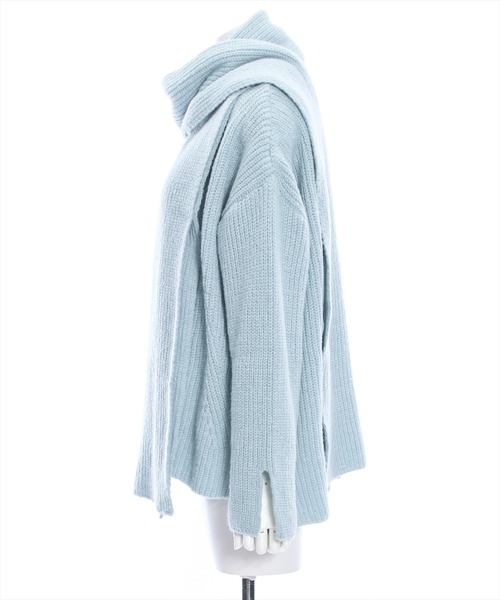 clear(クリア)の「マフラー付きニットトップス≪STAY MOTION≫(ニット/セーター・レディース・ライトブルー/アイボリー/ピンク・F)」の6枚目の写真