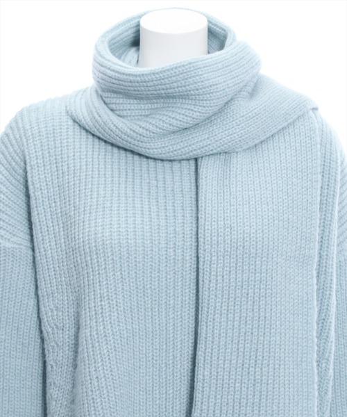 clear(クリア)の「マフラー付きニットトップス≪STAY MOTION≫(ニット/セーター・レディース・ライトブルー/アイボリー/ピンク・F)」の9枚目の写真