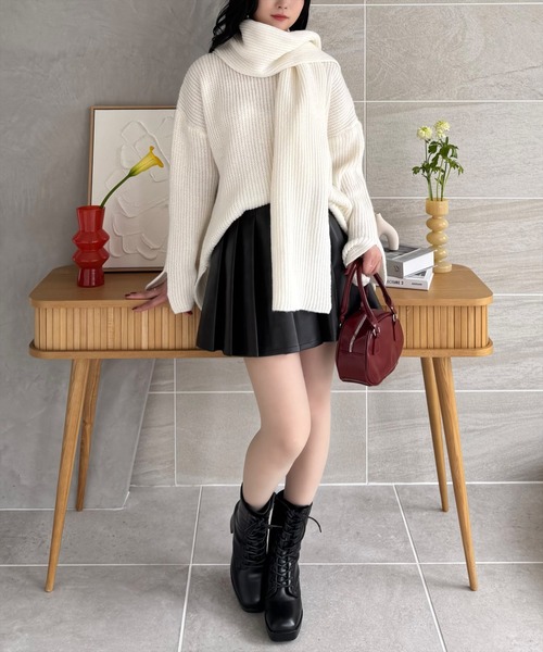 clear(クリア)の「マフラー付きニットトップス≪STAY MOTION≫(ニット/セーター・レディース・ライトブルー/アイボリー/ピンク・F)」の21枚目の写真