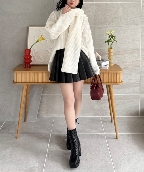 clear(クリア)の「マフラー付きニットトップス≪STAY MOTION≫(ニット/セーター・レディース・ライトブルー/アイボリー/ピンク・F)」の20枚目の写真