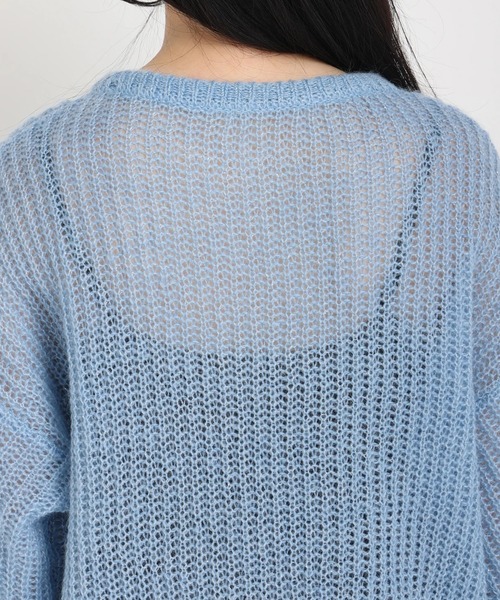 STRAWBERRY-FIELDS（ストロベリーフィールズ）の「エアルモヘヤ　ニット（ニット/セーター・レディース・ロイヤルブルー/オフホワイト・2）」の6枚目の写真