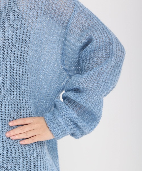 STRAWBERRY-FIELDS（ストロベリーフィールズ）の「エアルモヘヤ　ニット（ニット/セーター・レディース・ロイヤルブルー/オフホワイト・2）」の8枚目の写真