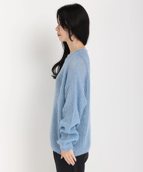 STRAWBERRY-FIELDS（ストロベリーフィールズ）の「エアルモヘヤ　ニット（ニット/セーター・レディース・ロイヤルブルー/オフホワイト・2）」の4枚目の写真