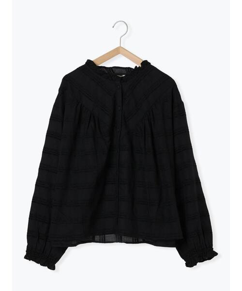 Samansa Mos2(サマンサ モスモス)の「モールスタンドフリル襟ブラウス(シャツ/ブラウス・レディース・オフホワイト/ブラック/ベージュ・F)」の3枚目の写真