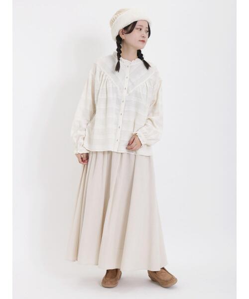 Samansa Mos2(サマンサ モスモス)の「モールスタンドフリル襟ブラウス(シャツ/ブラウス・レディース・オフホワイト/ブラック/ベージュ・F)」の10枚目の写真