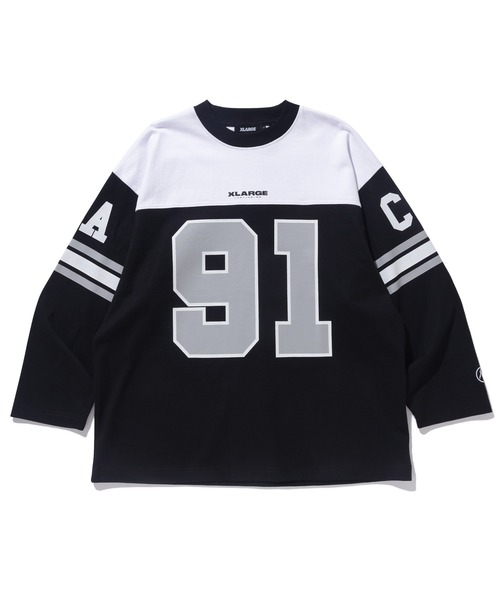 XLARGE（エクストララージ）の「XL FOOTBALL L/S TEE（Tシャツ/カットソー・メンズ・ホワイト/ブラック/グリーン・L/XL/M/S）」の2枚目の写真