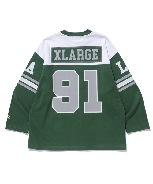 XLARGE（エクストララージ）の「XL FOOTBALL L/S TEE（Tシャツ/カットソー・メンズ・ホワイト/ブラック/グリーン・L/XL/M/S）」の4枚目の写真