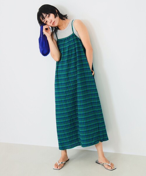 B:MING by BEAMS(ビーミングバイビームス)の「B:MING by BEAMS / チェック キャミ ワンピース(ワンピース・レディース・オレンジ/ブルー・SMALL/MEDIUM)」の3枚目の写真
