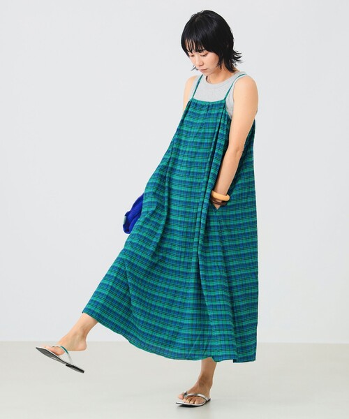 B:MING by BEAMS(ビーミングバイビームス)の「B:MING by BEAMS / チェック キャミ ワンピース(ワンピース・レディース・オレンジ/ブルー・SMALL/MEDIUM)」の5枚目の写真