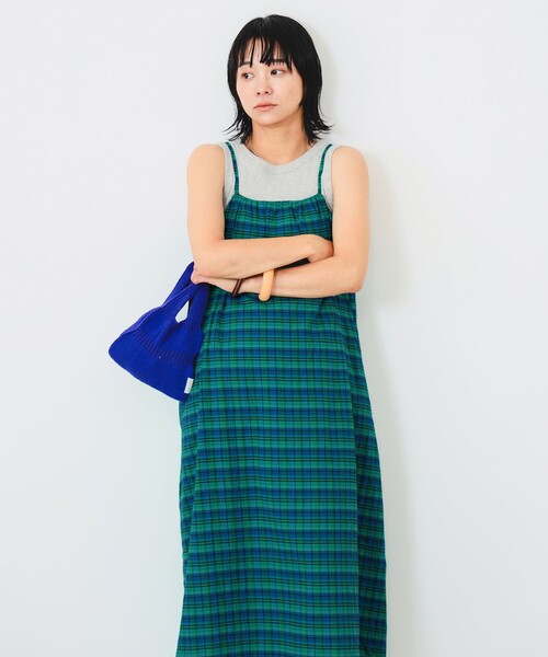 B:MING by BEAMS(ビーミングバイビームス)の「B:MING by BEAMS / チェック キャミ ワンピース(ワンピース・レディース・オレンジ/ブルー・SMALL/MEDIUM)」の9枚目の写真