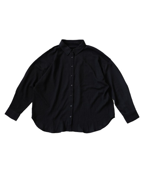 着用1回のみ‼︎ほぼ新品♡GRIS BLACK グリ ブラック Tシャツ XL シボ感生地シャツ（シャツ/ブラウス）｜antiqua（アンティカ）の