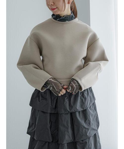 Te chichi（テチチ）の「ダンボールプルオーバー（セットアップ可）（Tシャツ/カットソー・レディース・ブラック/ベージュ・F）」の3枚目の写真