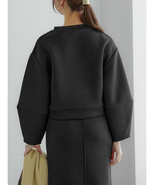 Te chichi（テチチ）の「ダンボールプルオーバー（セットアップ可）（Tシャツ/カットソー・レディース・ブラック/ベージュ・F）」の8枚目の写真