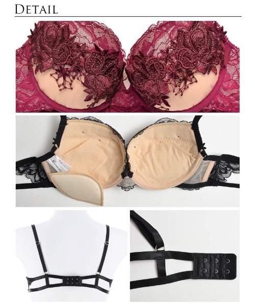 ★ ★ ロゴ ブラレット×Tバック セット 送関込み ヌーディー フローラ レース ブラジャー & バック透け Tバック