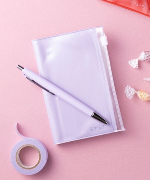 EDiT（エディット）の「EDiT 手帳用紙を使った小さな方眼ノート・B7変型・PVCカバー付き（手帳/メモ帳・レディース・ホワイト/ブラック/ベージュ/パープル/レッド/ピンク/イエロー/グリーン/ロイヤルブルー/クリア・FREE）」の7枚目の写真