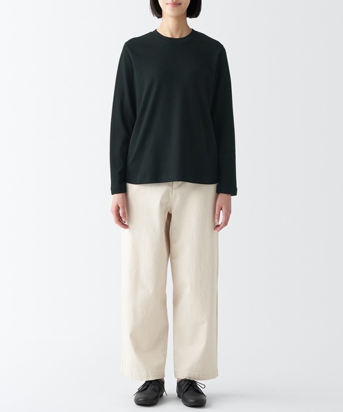 無印良品（ムジルシリョウヒン）の「婦人　スムース編みクルーネック長袖Ｔシャツ（Tシャツ/カットソー・レディース・ブラウン系5/ライトグレー/ブラック系/ブラック/ホワイト・L/M/S/XL/XS）」の13枚目の写真