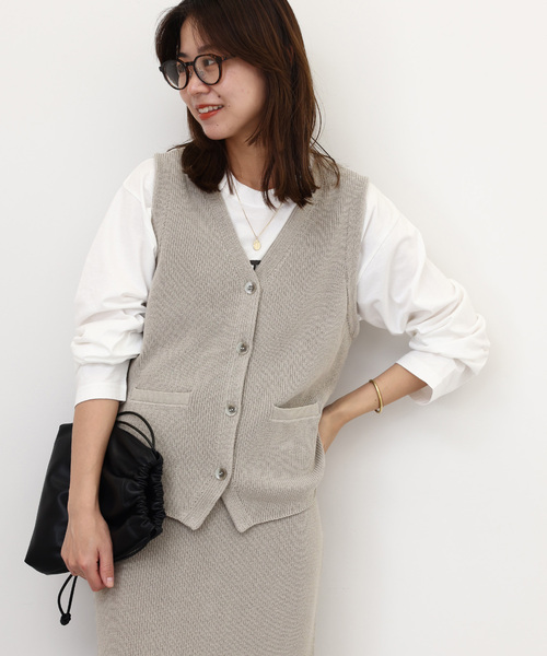 JOURNAL STANDARD relume(ジャーナルスタンダード レリューム)の「畔コンパクトベスト(ベスト・レディース・ブラック/ライトグレー・FREE)」の6枚目の写真