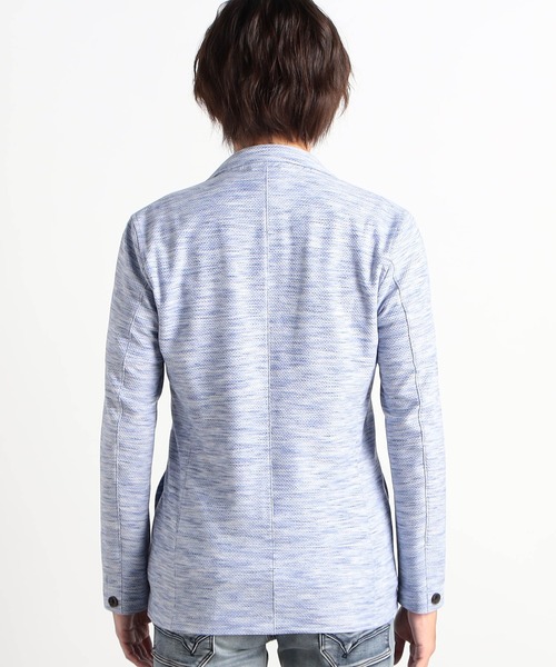 HIDEAWAYS NICOLE（ハイダウェイニコル）の「ハニカムジャガードジャケット（カーディガン/ボレロ・メンズ・ブラック×ホワイト/ブラック×グレー/ピンク/ライトグレー/ブルー・MEDIUM/LARGE/X-LARGE/XX-LARGE）」の7枚目の写真