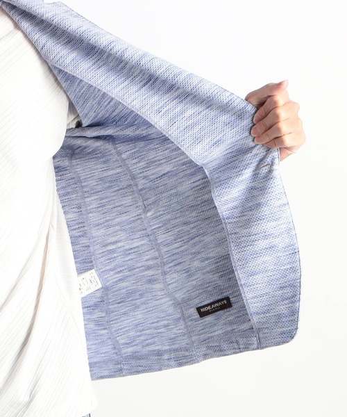 HIDEAWAYS NICOLE（ハイダウェイニコル）の「ハニカムジャガードジャケット（カーディガン/ボレロ・メンズ・ブラック×ホワイト/ブラック×グレー/ピンク/ライトグレー/ブルー・MEDIUM/LARGE/X-LARGE/XX-LARGE）」の13枚目の写真