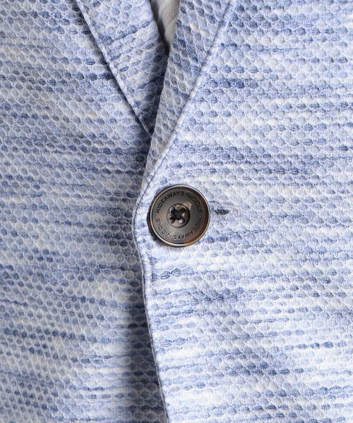 HIDEAWAYS NICOLE（ハイダウェイニコル）の「ハニカムジャガードジャケット（カーディガン/ボレロ・メンズ・ブラック×ホワイト/ブラック×グレー/ピンク/ライトグレー/ブルー・MEDIUM/LARGE/X-LARGE/XX-LARGE）」の14枚目の写真