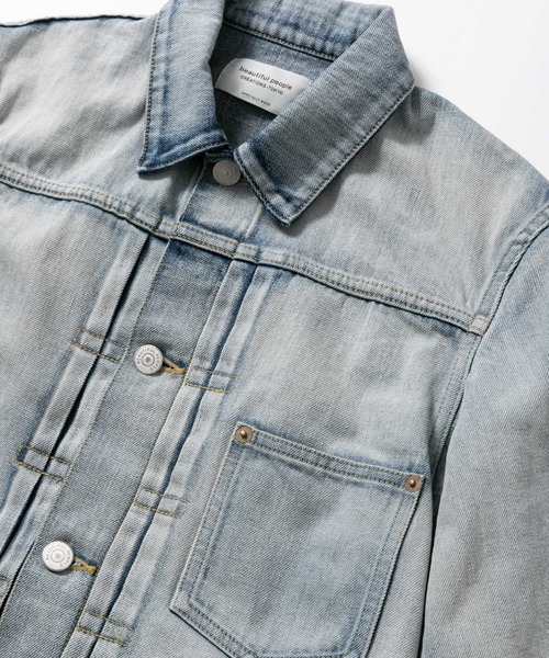 beautiful people(ビューティフルピープル)の「selvedge denim kids blouson(デニムジャケット・レディース・ケミカルウォッシュ・MEDIUM/SMALL/X-SMALL)」の7枚目の写真