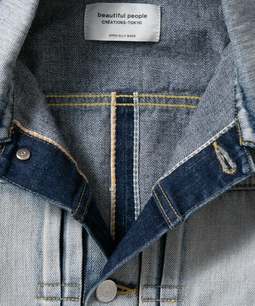 beautiful people(ビューティフルピープル)の「selvedge denim kids blouson(デニムジャケット・レディース・ケミカルウォッシュ・MEDIUM/SMALL/X-SMALL)」の9枚目の写真