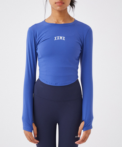 XEXYMIX（ゼクシィミックス）の「【XEXYMIX】コットンライク指穴付き長袖Tシャツ（Tシャツ/カットソー・レディース・ホワイト/ブラック/ブルー・M/L）」の10枚目の写真