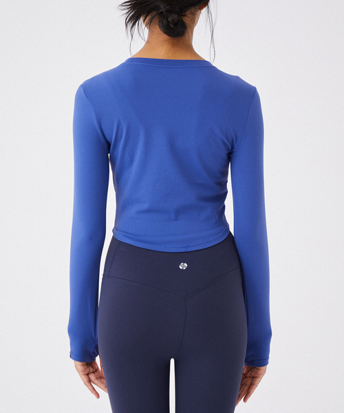 XEXYMIX（ゼクシィミックス）の「【XEXYMIX】コットンライク指穴付き長袖Tシャツ（Tシャツ/カットソー・レディース・ホワイト/ブラック/ブルー・M/L）」の12枚目の写真