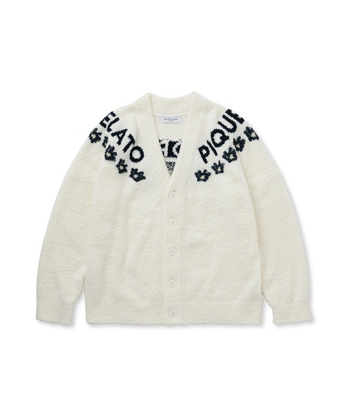 gelato pique（ジェラートピケ）の「【HOMME】ベビモコフラワージャガードカーディガン（ルームウェア/パジャマ・メンズ・クリーム/ネイビー・MEDIUM/LARGE）」の16枚目の写真