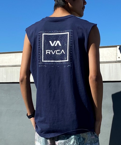 RVCA(ルーカ)の「【ZOZOTOWN限定】RVCA/ルーカ マッスルタンク カットオフスリーブ ボックスロゴ ノースリーブTシャツ BE041-350(タンクトップ・メンズ・ネイビー/ホワイト/ブラック・M/XL/L)」の3枚目の写真