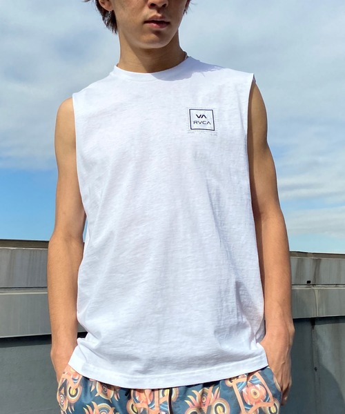 RVCA(ルーカ)の「【ZOZOTOWN限定】RVCA/ルーカ マッスルタンク カットオフスリーブ ボックスロゴ ノースリーブTシャツ BE041-350(タンクトップ・メンズ・ネイビー/ホワイト/ブラック・M/XL/L)」の18枚目の写真