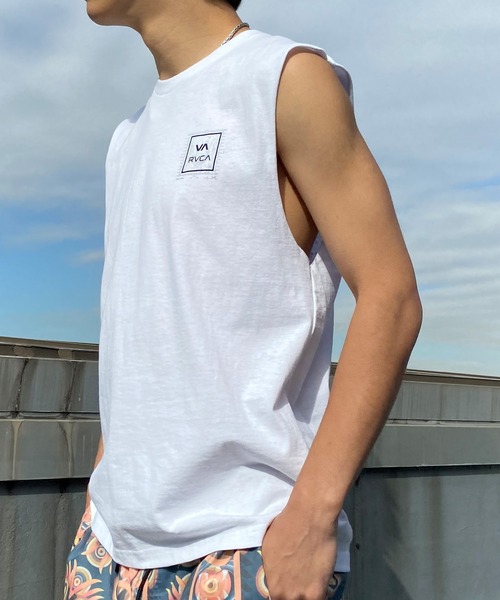 RVCA(ルーカ)の「【ZOZOTOWN限定】RVCA/ルーカ マッスルタンク カットオフスリーブ ボックスロゴ ノースリーブTシャツ BE041-350(タンクトップ・メンズ・ネイビー/ホワイト/ブラック・M/XL/L)」の19枚目の写真
