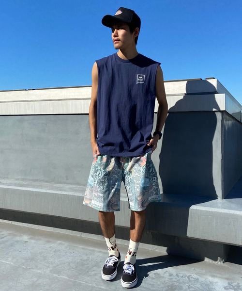 RVCA(ルーカ)の「【ZOZOTOWN限定】RVCA/ルーカ マッスルタンク カットオフスリーブ ボックスロゴ ノースリーブTシャツ BE041-350(タンクトップ・メンズ・ネイビー/ホワイト/ブラック・M/XL/L)」の21枚目の写真