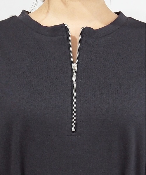 tiptop(ティップトップ)の「ハーフジップ袖チュールワンピース(ワンピース・レディース・ブラック/グレー/チャコールグレー・FREE)」の5枚目の写真