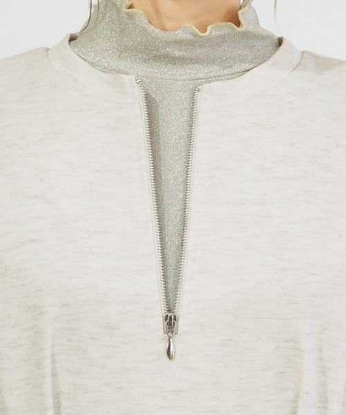 tiptop(ティップトップ)の「ハーフジップ袖チュールワンピース(ワンピース・レディース・ブラック/グレー/チャコールグレー・FREE)」の18枚目の写真