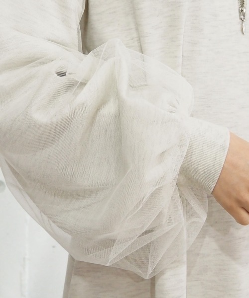 tiptop(ティップトップ)の「ハーフジップ袖チュールワンピース(ワンピース・レディース・ブラック/グレー/チャコールグレー・FREE)」の21枚目の写真