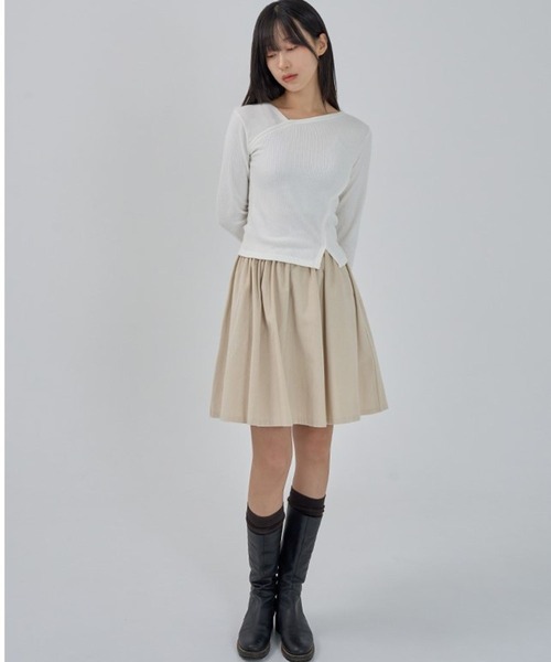 3.3 Field Trip (3.3フィールドトリップ)の「3.3 Field Trip/アンバランスラップ長袖T ド 2996075(Tシャツ/カットソー・レディース・チャコール/ブラック/アイボリー・FREE)」の12枚目の写真