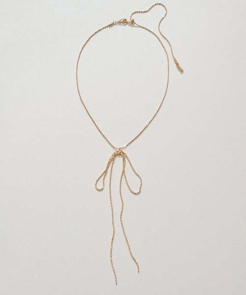 GOLDY（ゴールディ）の「【GOLDY】リボンモチーフ　ネックレス　3240101※（ネックレス・レディース・ブラック/シルバー/ゴールド・FREE）」の3枚目の写真