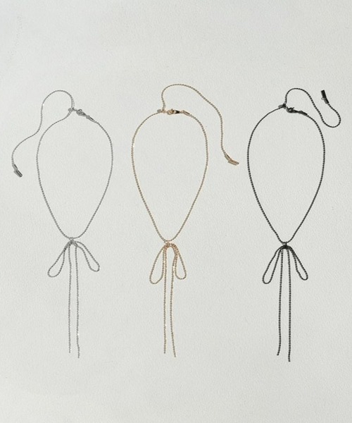 GOLDY（ゴールディ）の「【GOLDY】リボンモチーフ　ネックレス　3240101※（ネックレス・レディース・ブラック/シルバー/ゴールド・FREE）」の9枚目の写真