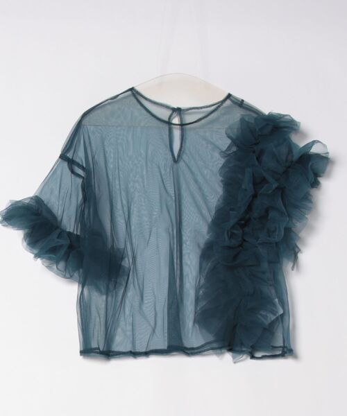 【セール】【MAISON BREEZE reveur】asymmetry frill sheer tulle blouse アシンメトリーフリルシアーチュールブラウス シアートップス trc（シャツ/ブラウス）｜MAISON BREEZE reveur（メゾンブリーズレヴール）