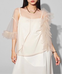 MAISON BREEZE reveur | 【MAISON BREEZE reveur】アシンメトリーフリルシアーチュールブラウス シアートップス trc(シャツ/ブラウス)