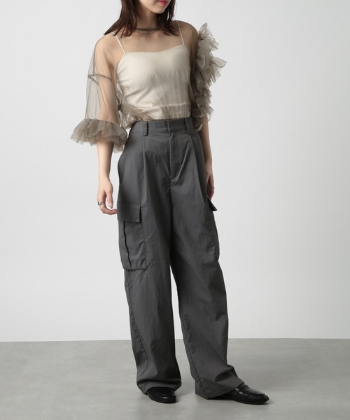 【セール】【MAISON BREEZE reveur】asymmetry frill sheer tulle blouse アシンメトリーフリルシアーチュールブラウス シアートップス trc（シャツ/ブラウス）｜MAISON BREEZE reveur（メゾンブリーズレヴール）