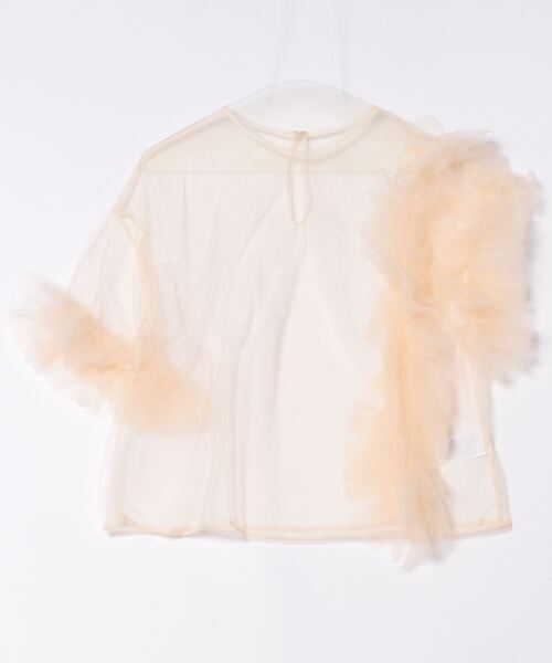 【セール】【MAISON BREEZE reveur】asymmetry frill sheer tulle blouse アシンメトリーフリルシアーチュールブラウス シアートップス trc（シャツ/ブラウス）｜MAISON BREEZE reveur（メゾンブリーズレヴール）