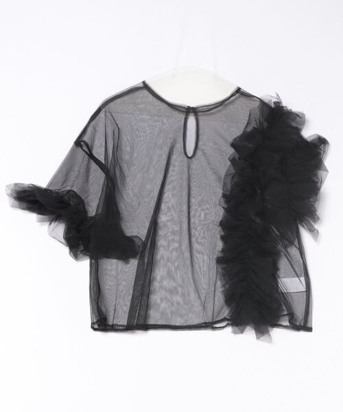 【セール】【MAISON BREEZE reveur】asymmetry frill sheer tulle blouse アシンメトリーフリルシアーチュールブラウス シアートップス trc（シャツ/ブラウス）｜MAISON BREEZE reveur（メゾンブリーズレヴール）