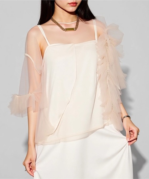 MAISON BREEZE reveur（メゾンブリーズレヴール）の「【MAISON BREEZE reveur】アシンメトリーフリルシアーチュールブラウス シアートップス trc（シャツ/ブラウス・レディース・ブラック/グレー/アイボリー/レッド/チャコールグレー/ブルーグリーン/バーガンディー・FREE）」の19枚目の写真